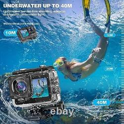 4K Action Camera, Sports Video Camera WiFi with Touch Screen Dual Screen 131FT