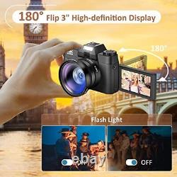 4K Digital Camera, Vlogging Camera with WiFi for YouTube, Autofocus 16X Zoom