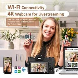 4K Digital Camera, Vlogging Camera with WiFi for YouTube, Autofocus 16X Zoom