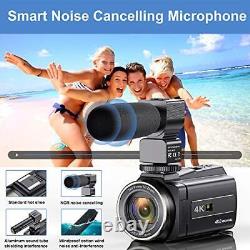 4K Video Camera Camcorder with Microphone, 48MP Vlogging Camera for YouTube