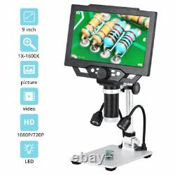 9'' LCD Electronic Digital Microscope Video Camera 1600X USB Coin Magnification