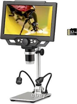 9'' LCD Electronic Digital Video Microscope 10X-1600X Led Magnifier Coin solder