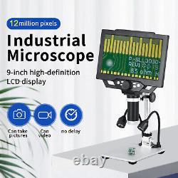 9'' LCD Electronic Digital Video Microscope 10X-1600X Led Magnifier Coin solder