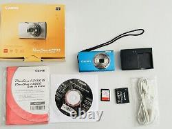 Canon PowerShot A2300 HD 16.0MP 5x Zoom Blue Digital Camera With Case Tested
