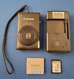 Canon PowerShot ELPH 300 HS Digital Camera WithCharger, 32gb SD? Glass Cracked