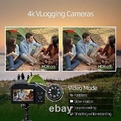 Digital Camera 64MP 4K 16X WiFi Autofocus for YouTube with 2 Batteries 32GB TF