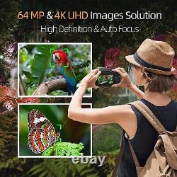 Digital Camera 64MP 4K 16X WiFi Autofocus for YouTube with 2 Batteries 32GB TF