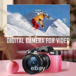 Digital Cameras 4K 48MP 16X WiFi AutoFocus WithWide-Angle & Macro Lens for YouTube