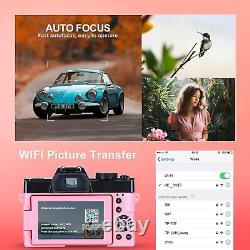 Digital Cameras 4K 48MP 16X WiFi AutoFocus WithWide-Angle & Macro Lens for YouTube