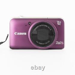 Mint Canon PowerShot SX220 HS Digital Camera, 14X Zoom, 1080p Video Purple