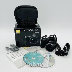 Nikon Coolpix L310 Digital 21X Wide Opt Zoom 14.1 MP Camera w Case Tested Works