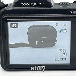 Nikon Coolpix L310 Digital 21X Wide Opt Zoom 14.1 MP Camera w Case Tested Works