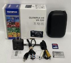 Olympus VR-320 HD Digital Camera Bundle with SD Memory Card Charger TESTED GOOD