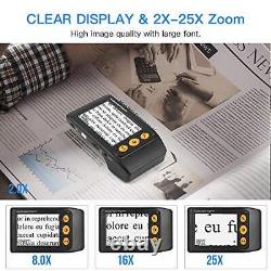 Portable Digital Video Magnifier Electronic Reading Aid 3.5 Inch LCD Black