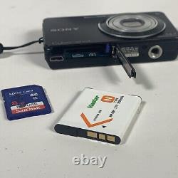 SONY CyberShot DSC-W350 Black Digital Camera 14.1 MP w Battery & 8GB Memory Card