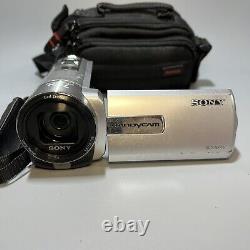 Sony DCR-SX45 2000x Digital Zoom Handycam Camcorder Silver- Tested Works Great