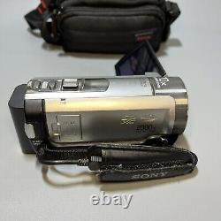 Sony DCR-SX45 2000x Digital Zoom Handycam Camcorder Silver- Tested Works Great