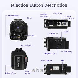 Sunscien Video Camera Camcorder, Full HD 1080P Digital YouTube Vlogging Camera