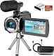 Video Camera Camcorder 4k 36.0 Mp Vlogging Camera Recorder For Youtube Black