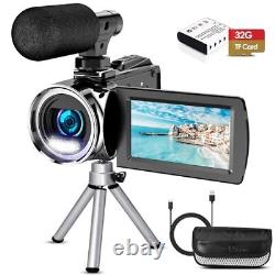 Video Camera Camcorder 4K 36.0 MP Vlogging Camera Recorder for YouTube Black
