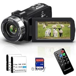 Video Camera Camcorder 4K 48MP 30FPS with IR Night Vision, 18X Digital Zoom