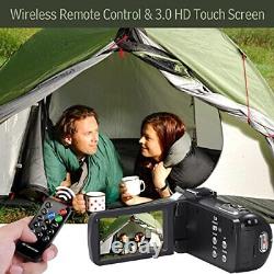 Video Camera Camcorder 4K 48MP 30FPS with IR Night Vision, 18X Digital Zoom